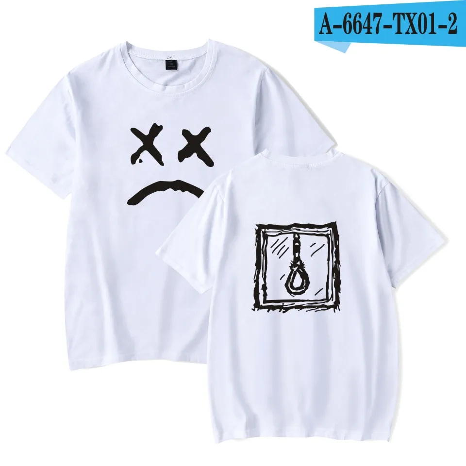 LUCKYFRIDAYF Lil Peep хлопковые футболки мужские/женские Забавные футболки Летние футболки с коротким рукавом хип-хоп футболки размера плюс - Цвет: white