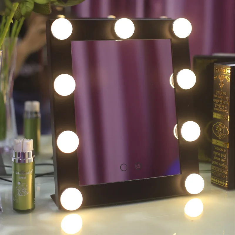 

Hollywood Style Vanity Makeup Mirror with bulbs 9x3W Dimmable LED Illuminated Beauty Mirror Adjustable Bright