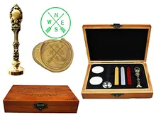 Custom Vintage Luxury Wax Seal Sealing Stamp Brass Peacock Metal Handle Sticks Melting Spoon Wood Gift