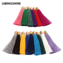 10 шт./лот, смешанный хлопок, шелк, кисточка для сережек, подвеска, атласная кисточка, сделай сам, фурнитура для изготовления ювелирных изделий, материал, украшение