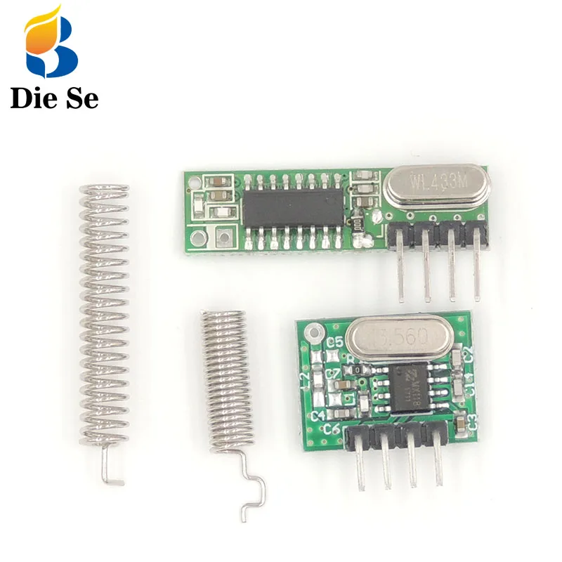 RF module 433Mhz superheterodyne receiver and transmitter with antenna For Arduino uno Diy kits 433 mhz Remote control 2CH
