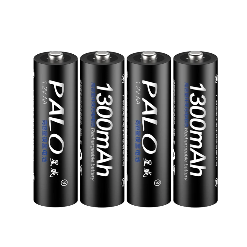 PALO 4 шт высокой емкости 2500mAh 1,2 V 3000MAH AA Ni-MH Предварительно заряженный перезаряжаемый AA 1300MAH аккумулятор 2A Baterias