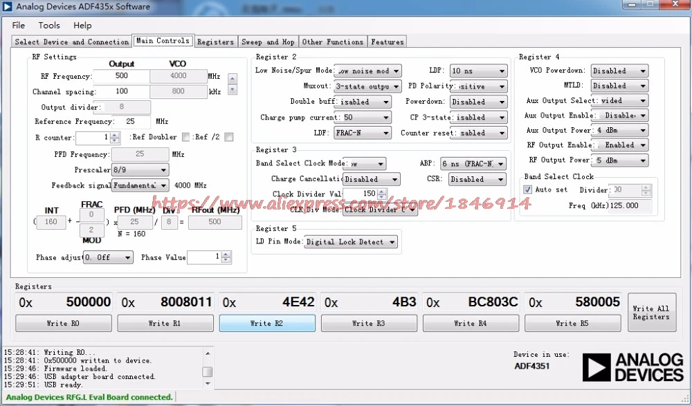 Бесплатная доставка ADF4350 Новая плата ADF4351 35M 4 4G источник сигнала вибрации|board