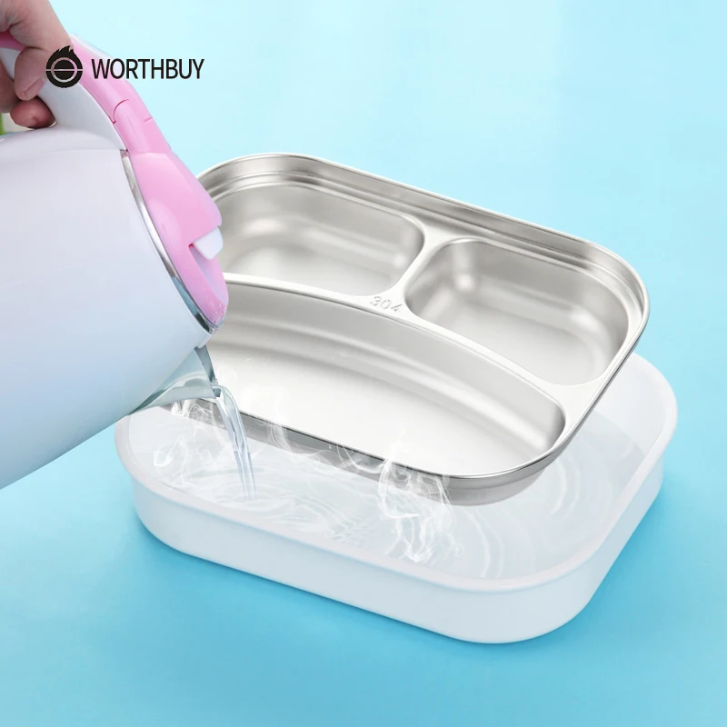 WORTHBUY японский цветной узор Bento Box 304 Ланч бокс из нержавеющей стали с отсеками для