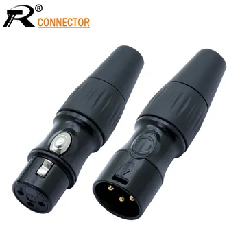 

1set 3 Pin XLR Solder Type Connector 5 Male + 5 Female Plug Cable Connector Microphone Audio Socket