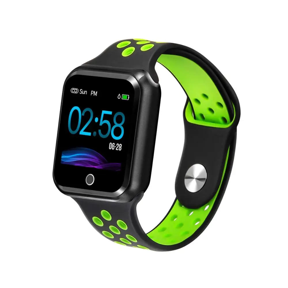 COXANG S226 умные часы, монитор сердечного ритма, измерение артериального давления, умные часы, шагомер, трекер активности для Apple, Android - Цвет: Black with Green
