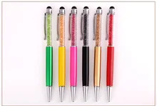 

30pcs/lot hot sale crystal metal ballpoint pen .metal mobile touch pen