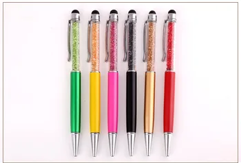 

30pcs/lot hot sale crystal metal ballpoint pen .metal mobile touch pen