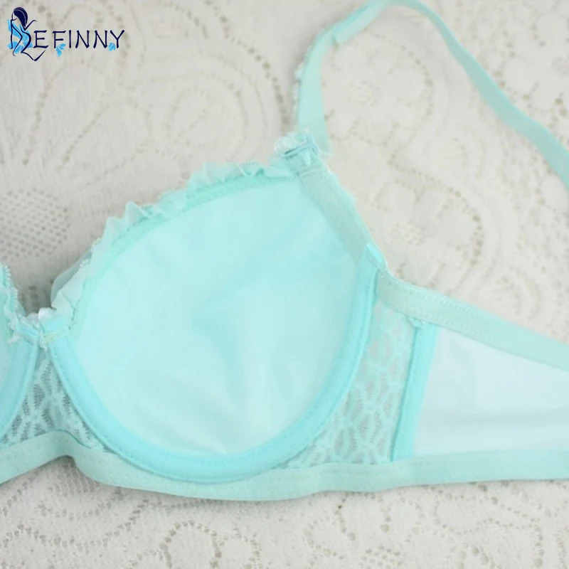 3/4 Cup Women Lingerie Ruffle Push-Up Bra Lace Underwear Underwired Bra Sets+Panties