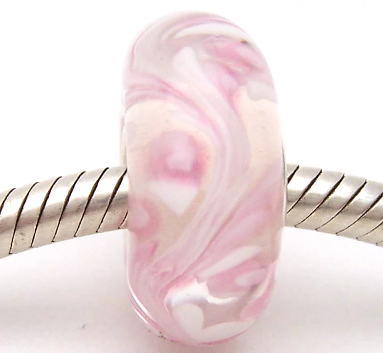 

PJG1018 100% S925 Sterling Silver Beads Murano Glass beads Fit European Charms Bracelet charms diy jewelry Lampwork GlassBeads