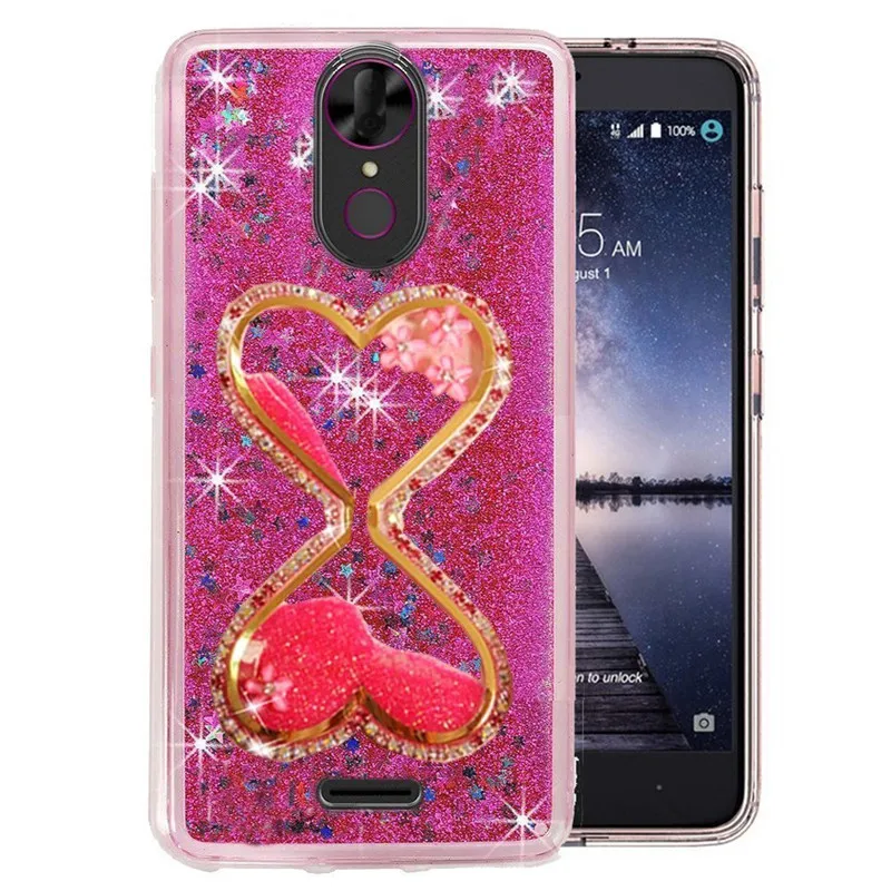 

1Pcs Sandglass Liquid Floating Diamond Bracelet Fur Ball Phone Case For T-Mobile Coolpad Revvl Plus 6inch(Not for Alcatel Revvl)