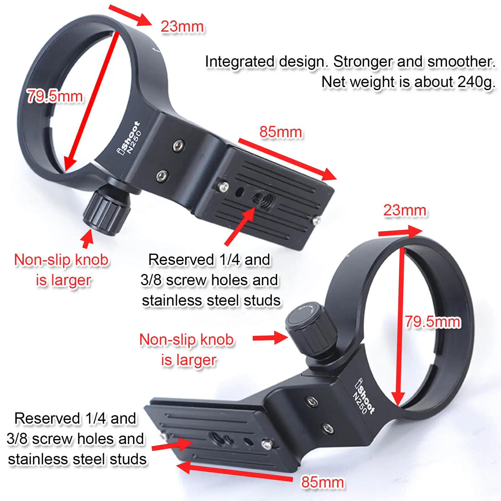 Lens Collar Support Tripod Mount Ring for Nikon AF-S 200-500mm F5.6E ED VR Lens Bottom is Arca-Swiss Fit Quick Release Plate