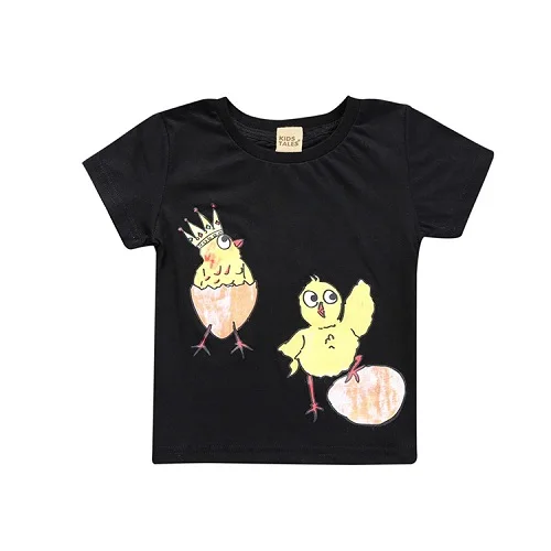 Летняя детская футболка Новинка года, брендовые топы с рисунками для маленьких мальчиков и девочек, футболки с короткими рукавами для малышей Детская одежда унисекс DBT018 - Цвет: as photo