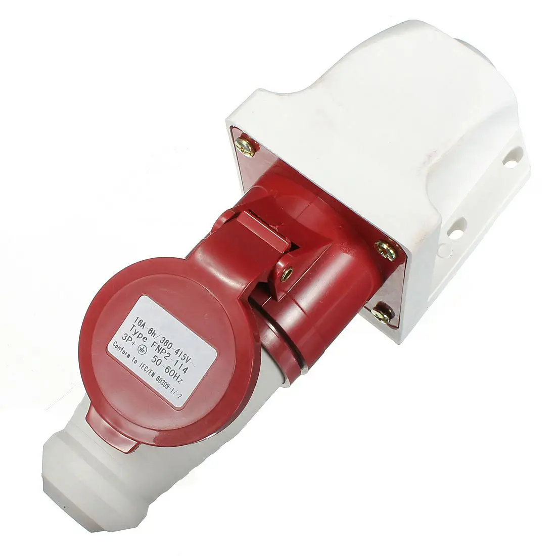 

415V 16 AMP 4 PIN PLUG WALL MOUNT SOCKET WATERPROOF IP44 3 PHASE 380- 3P + E 16A