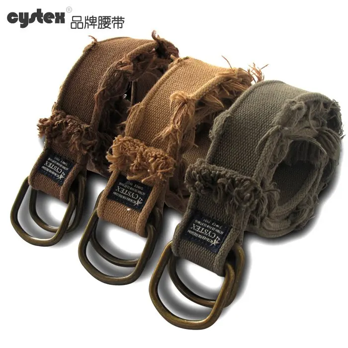 

Brand Canvas Belt Men New Sales Designer High Quality Belt Men Belts Casual D-ring 100% Cotton Vintage Fashion Washed Soft