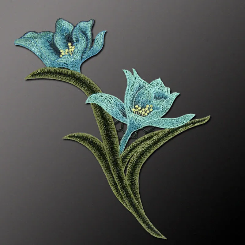 

1 PCS Clivia Flower Applique Clothing Embroidery Patch Fabric Sticker Iron On Sew On Patch Craft Sewing Repair Embroidered