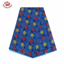 Полиэстер печатает воск ткани Анкара бинта реальный воск высокое качество 6 ярдов Африки Ткань для вечерние платье FP6001