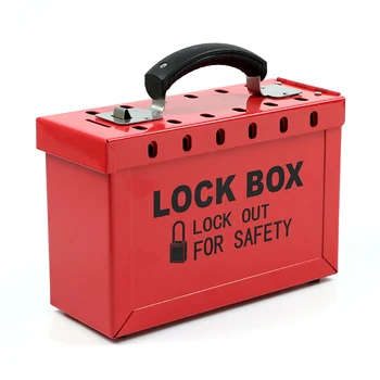 

Lockey Steel Safety Loto Lockout Tagout Portable Group Lock Box With Padlock