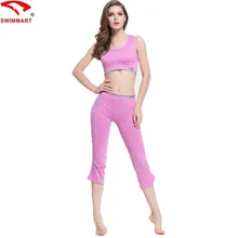 Swimmart из двух частей сексуальный женский набор для йоги быстросохнущая эластичная Спортивная одежда для пробежки тренировки Леггинсы для йоги и бега спорт