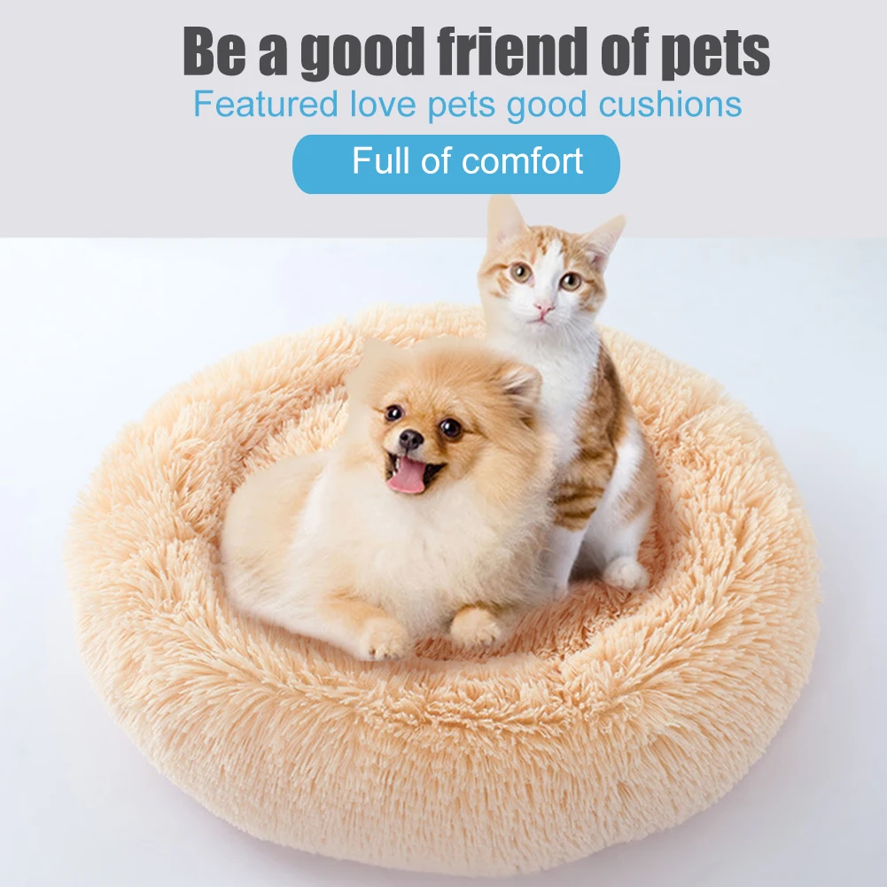 

Rounded Kennel Soft Warm Kitten Puppy Nest Comfortable Dog Sleeping Bed for Winter Autumn SLC88