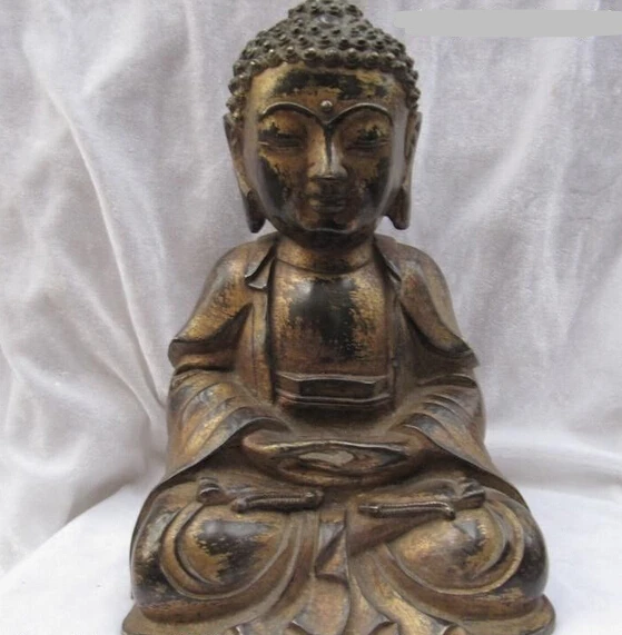 

shitou 001494 Chinese Old Bronze HEALING MEDICINE BUDDHA Sakyamuni Bhaisajyaguru Buddha statue