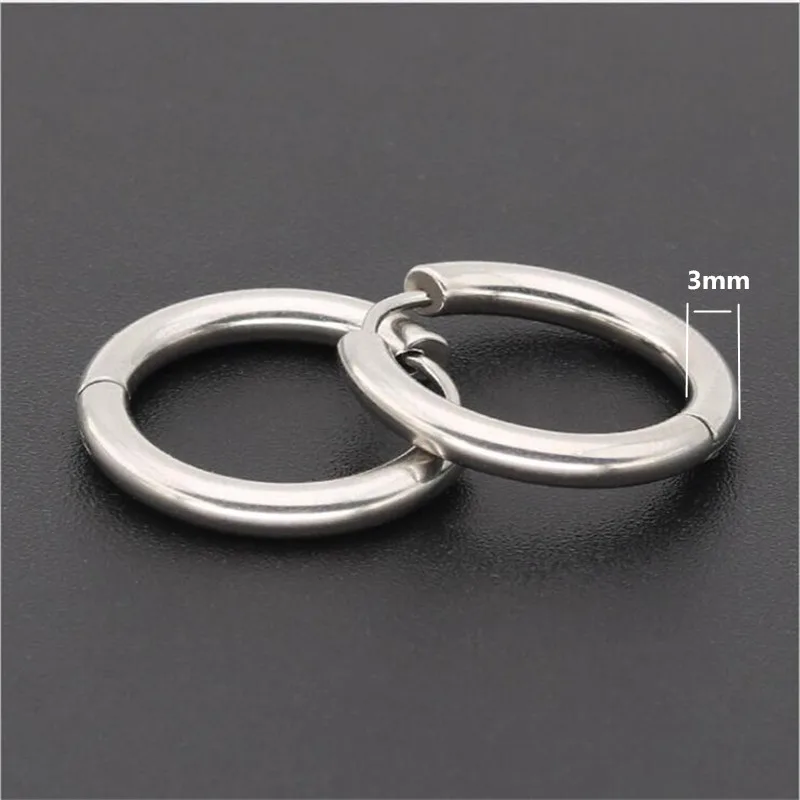 

HE36 Titanium Hoop Earrings Circle Inner Diameter 16mm 316l Stainless Steel Earring IP Plating No Fade Allergy Free