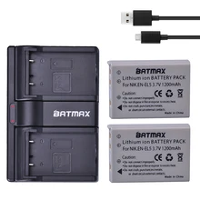 Batmax 2 шт. EN-EL5 EN EL5 EL5 литий-ионный Перезаряжаемые Батарея + Dual USB Зарядное устройство для Nikon Камера Coolpix P80 P90 P100 P500 P510 P520