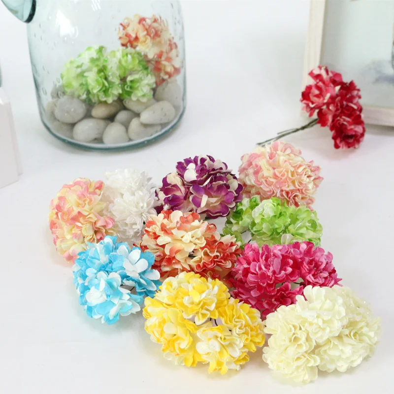 JAROWN Simulation Mini Carnation Paper Flower DIY Wedding Wreath Accessories Material Wedding Candy Box Decoration Fake Flowers (29)