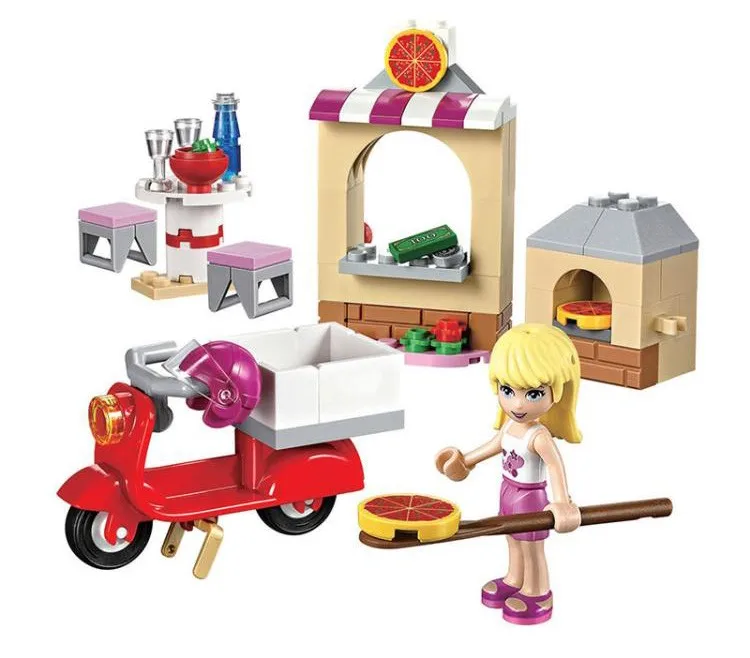 

BELA Friends Series Stephanie's Pizzeria Building Blocks Sets Bricks Classic Girl Kids Model Toys Marvel Compatible Legoings
