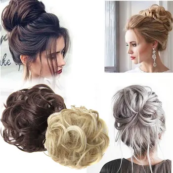 

Curly Fake Hair Bun Ponytail Hair Extensions Short Hair Messy Donut Hair Drawstring Ponytail For Woman Styling Tool