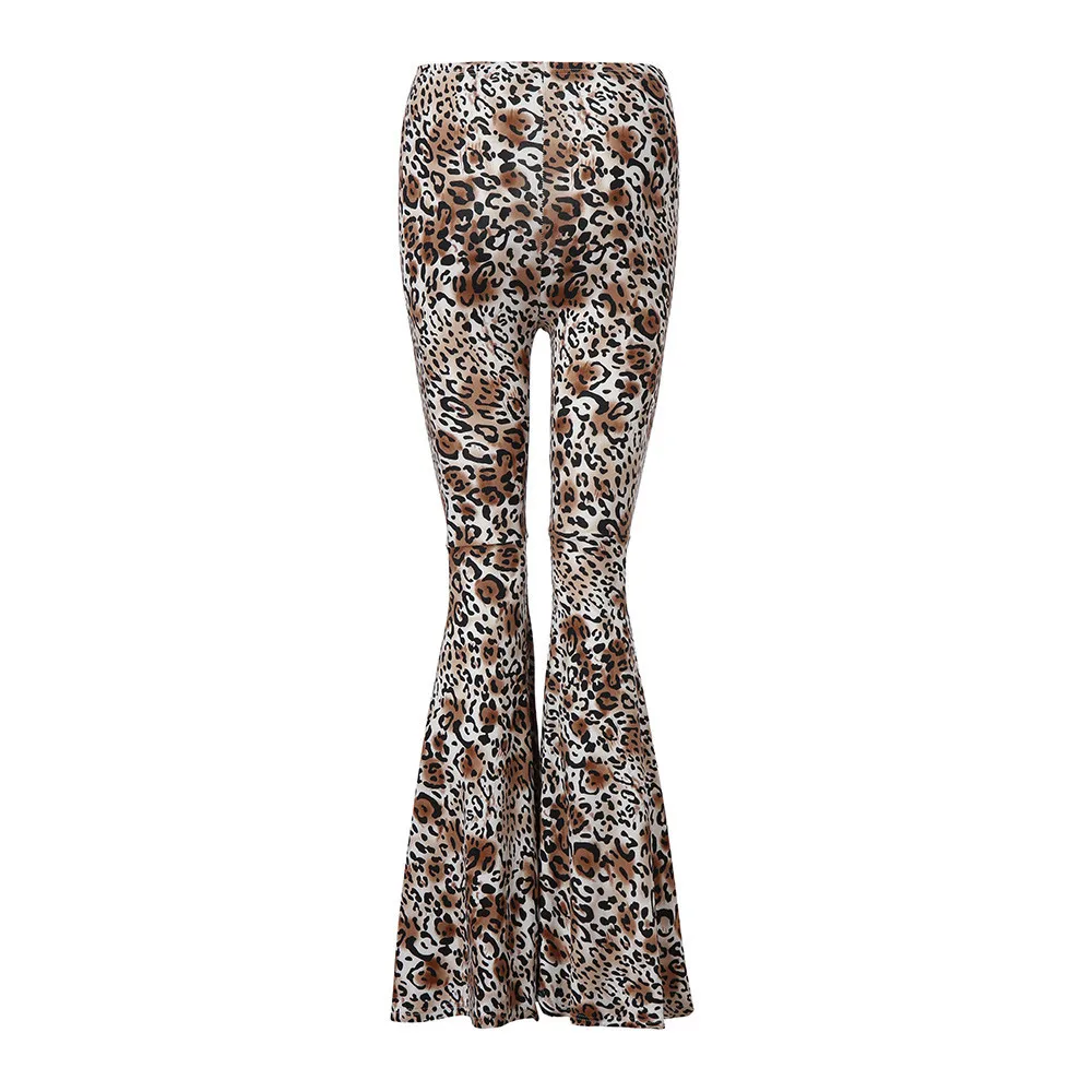 leopard print bell bottom pants