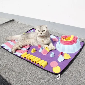 

Pet Dog Cat Toys Puzzle Sniffing Mat Cat Sniffing Blanket Interactive Blanket Puzzle Sniffing Mat Dog Snuffing Mat