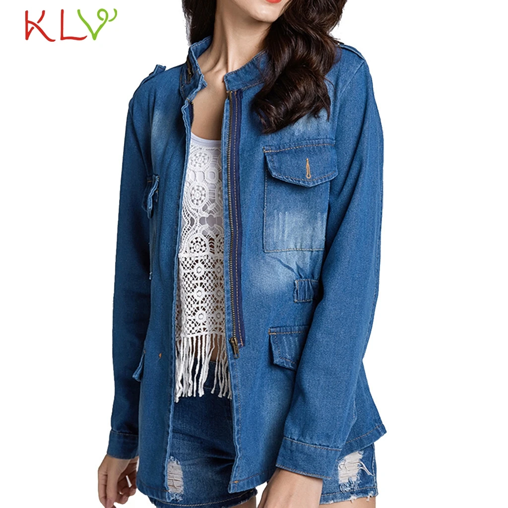 

Women Jacket Casual Denim Zipper Jeans Jackets Size 2019 Winter Autumn Plus Size Overcoat Casaco Feminino Coats For Girls 19Jul9