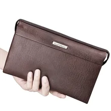 HANSBAND Vintage High Quality Luxury Genuine Leather Bag Casual Brand Handbags Large Capacity Business Men Clutch