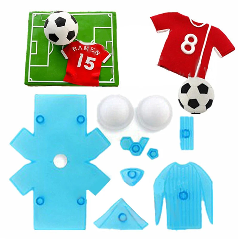Moules De Fondant En Forme De Maillot De Football Coupe Europeenne Outils De Decoration De Gateaux Sgs Sugarcraft Chemise En Plastique Moules De Gateaux De Football 9 Pieces Lot Aliexpress