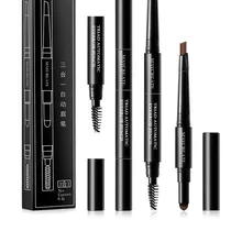 3 в 1 Двойная Головка Автоматическая карандаш для бровей долговечная натуральная ручка для бровей мощность с щеткой глаз инструмент для макияжа