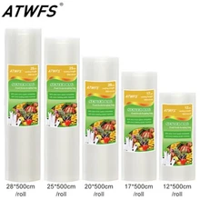 Пищевая вакуумная упаковка в рулонах для домашнего вакуумного упаковщика Размер: 12+ 17+ 20+ 25+ 28 см* 500 см/рулон/партия вакуумные пакеты с RoHS/FDA