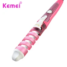 Kemei KM-1026 профессиональные электрические бигуди для волос роликовые спиральные щипцы для завивки палочка керамическое покрытие модные волнистые инструменты для стрижки