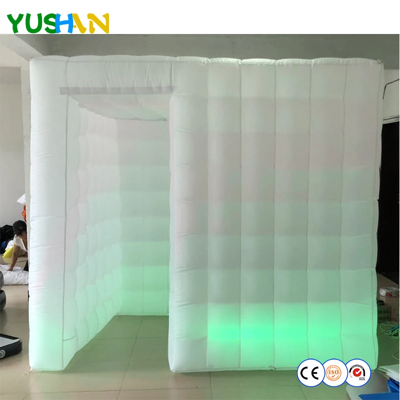 Cheap News 8.2ft*5.9ft*7.38ft mini Inflatable photo booth party Backdrop stand  with LED strip on bottom Inflatable Tent For party 2