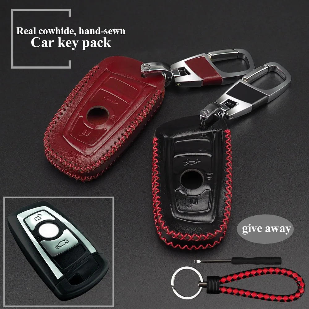 Car Key Case Genuine Leather Car Remote Controller Key Holder with