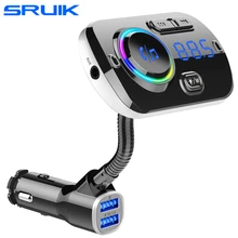 Bluetooth 5,0 fm-передатчик для автомобиля беспроводной fm-радио адаптер автомобильный комплект Радужный светодиодный светильник Bluetooth плата с пультом дистанционного управления