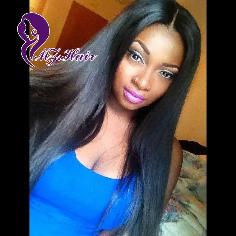 Perruque Bresilienne Long Human Hair Wigs For Black Women Silk ...