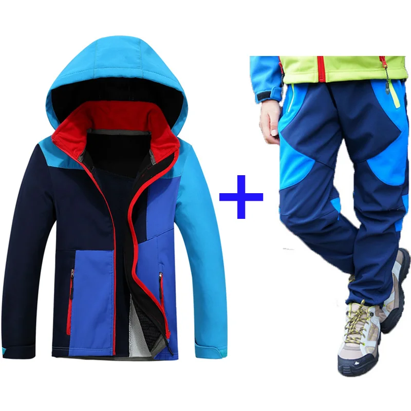 autumn winter Children coat and pants set hood Ski Jacketpants boy girl windproof waterproof outdoor camping hiking autumn winter Children coat and pants set hood Ski Jacketpants boy girl windproof waterproof outdoor camping hiking