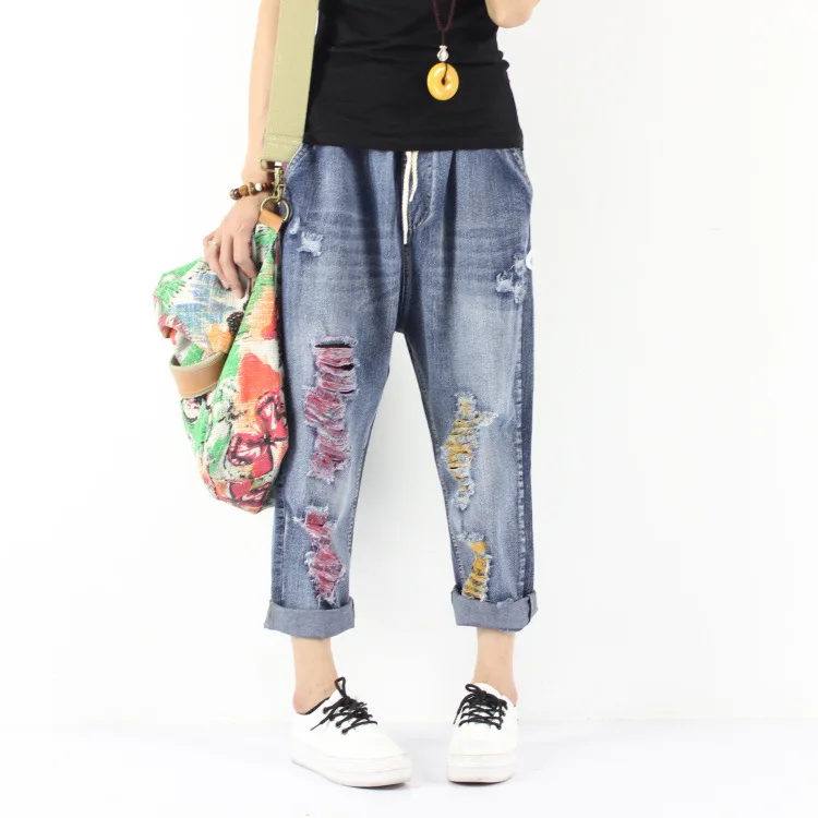 plus size baggy ripped jeans