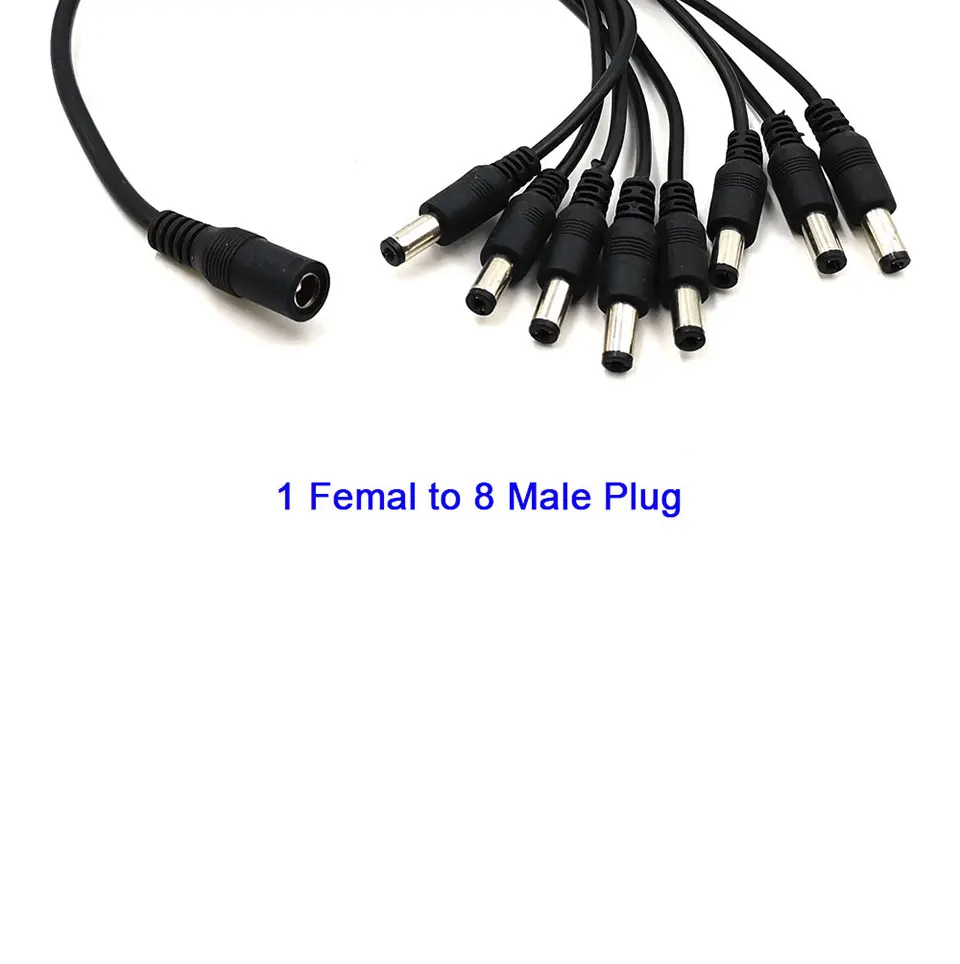 dc connector plug 1 femal to 2 3 4 5 8 male plug  Jack Splitter Adapter cable (6)