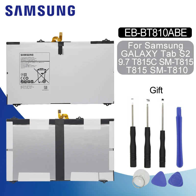 

SAMSUNG Original Tablet Battery 5870mAh EB-BT810ABE Spare For Galaxy Tab S2 9.7T815C SM-T815 T813 T815 SM-T810 SM-T817A S2 T819C