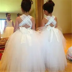Белое Бальное платье, платье с цветочным узором для девочек, детские выпускные платья с кристаллами в виде облаков, новое дизайнерское
