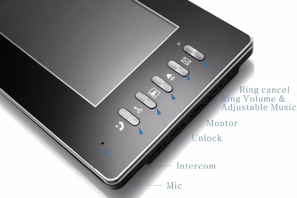 Perfect Yobang Security Apartment Intercom Entry 4 Monitor Wired 7" Color button Video Door Phone intercom System for 4 house 3