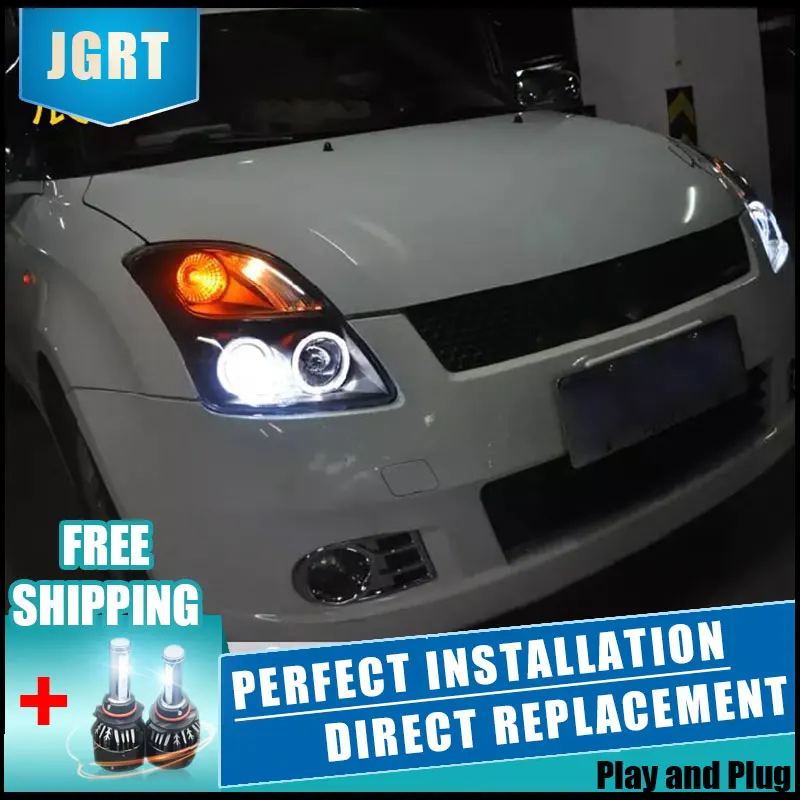 2PCS LED Headlights For Suzukl Swift 2005 2011 Car Led Lights Double Xenon Lens Car Accessories