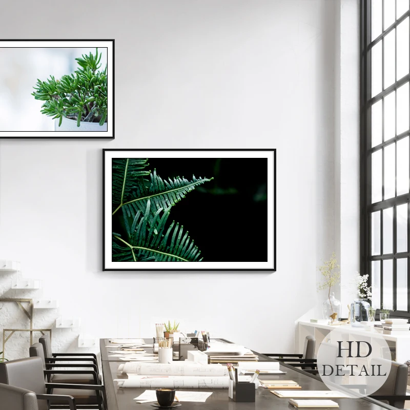 

Nordic Style HD Green Tropical Plant Leaves Landscape Canvas Painting Posters Modern Wall Art Pictures art print For Living Room